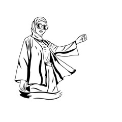 Sketches of Muslim women's fashion models