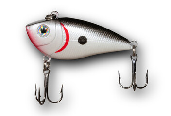 Shadow behind an artificial fishing lure capable of being run at different depths