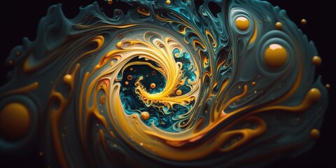 Abstract and colorful swirling fluid design background. 