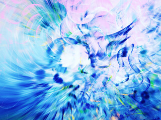 blue abstract fractal background 3d rendering illustration