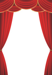 赤い幕　赤いカーテン　赤い幕の舞台　タテ
