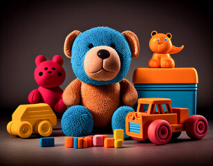 Product Photography of Brightly Colored Toys | Generative AI