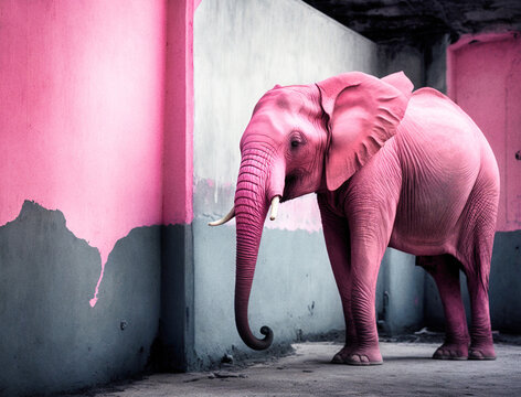 A pink elephant - generative ai