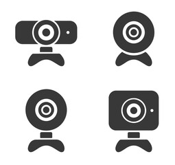 Webcam icons. Flat vector illustration. Isolated on white background.