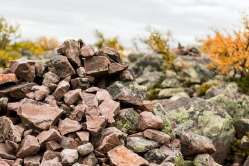 Rock pile in the mountains