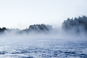Obraz na płótnie Canvas Moody morning with heavy fog