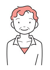 笑顔の中年女性　上半身