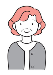 笑顔の中年女性　上半身