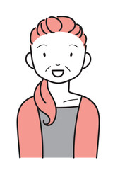 笑顔の中年女性　上半身