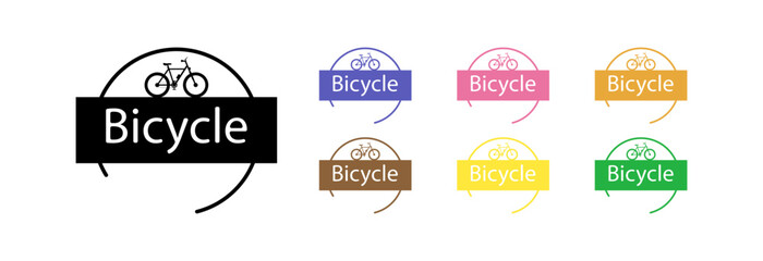 Obraz premium Bicycle logo. Set of icons in different colors.