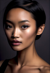 Fototapeta premium young Asian model portrait, generative ai