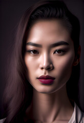 young Asian model portrait, generative ai