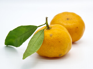 Orange fruit isolate. On white background 