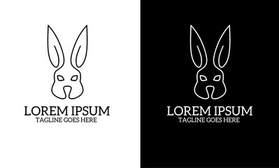  vector graphic of line art logo face rabbit minimalist simple