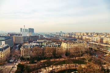 Fototapeta premium Hazy Paris from above