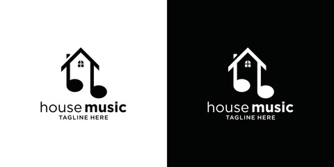 Music House Logo Simple,Music House Studio Logo Design Vector Template, Music Studio