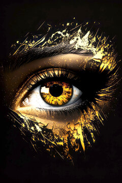 eye golden silhouette, ai