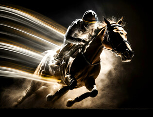 horse racing photography, ai - obrazy, fototapety, plakaty