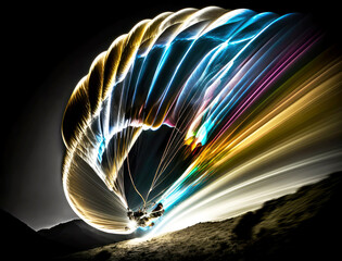 paragliding motion photography, ai