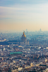 Hazy Paris from above