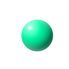 green glass ball isolated on white.
