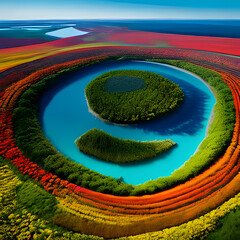 rainbow over the earth