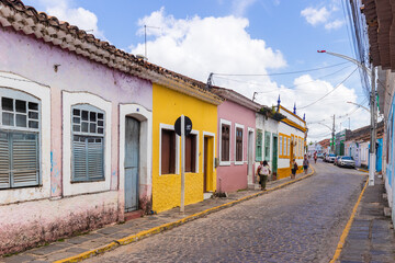 Fototapeta na wymiar Typical colonial houses in Marechal Deodoro