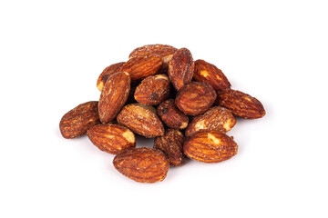 Almond isolated on white background pile