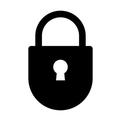 Lock flat icon. Closed padlock vector
