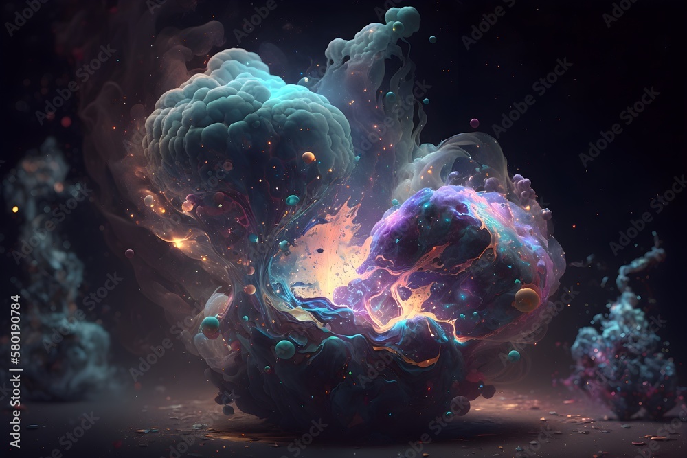 Wall mural a colorful nebula made with generative ai