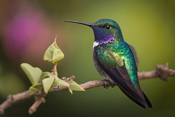 Fototapeta premium Sitting male hummingbird. Generative AI