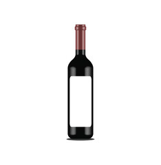 red wine bottle white  label 3d