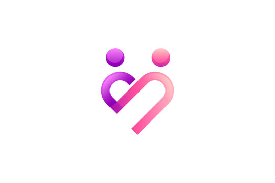 people love care logo in simple design