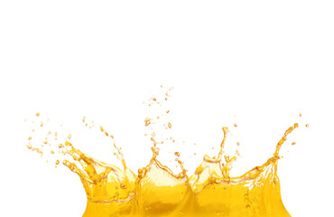 Splashing tasty fresh juice on white background