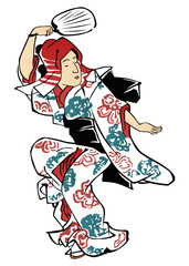 浮世絵　踊る女性　その9