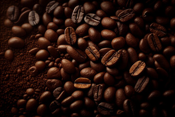 Gr&atilde;os de Caf&eacute; Background Textura Comercial IA Generativa