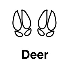 Deer paw print flat illustration on white background..eps