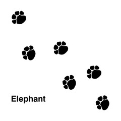 Elephant paw print, vector icon illustration, animal paw print isolated on white background.eps