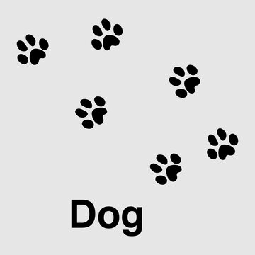 Dog foot print, vector paw print of illustration of animal..eps