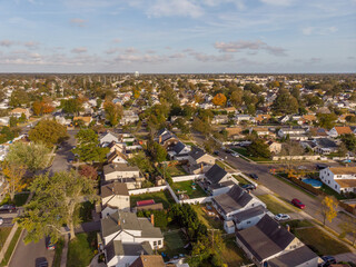 aerial view of the Levittown, NY