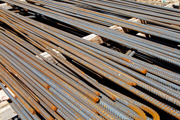 Rebar organised at the construction site