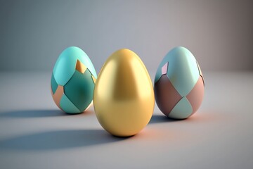 Painted Easter Eggs, Easter Eggs background, Easter holiday, generative ai	
