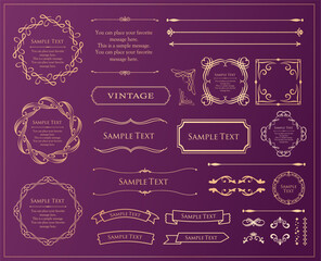 高級感のあるフレームデザイン。装飾デザインコレクション。