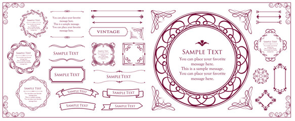 高級感のあるフレームデザイン。装飾デザインコレクション。