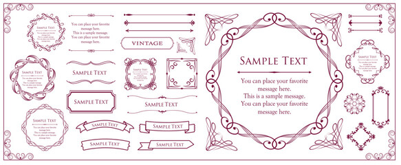 高級感のあるフレームデザイン。装飾デザインコレクション。