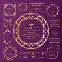 高級感のあるフレームデザイン。装飾デザインコレクション。