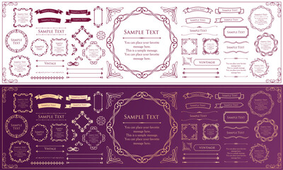 高級感のあるフレームデザイン。装飾デザインコレクション。