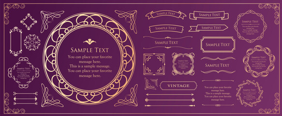 高級感のあるフレームデザイン。装飾デザインコレクション。