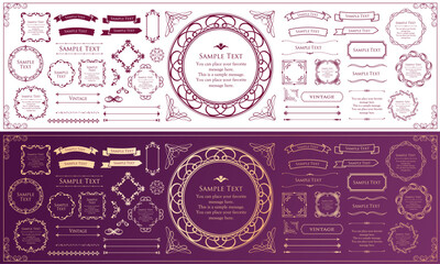 高級感のあるフレームデザイン。装飾デザインコレクション。