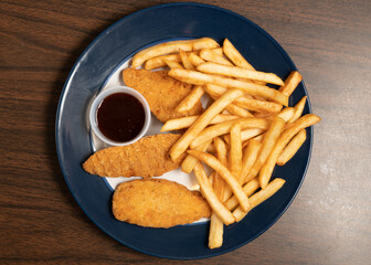 Chicken tenders and french fries